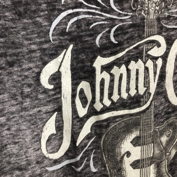 SUN RECORDS COMPANY Johnny Cash grey burn out music tee t-shirt - Picture 4 of 5